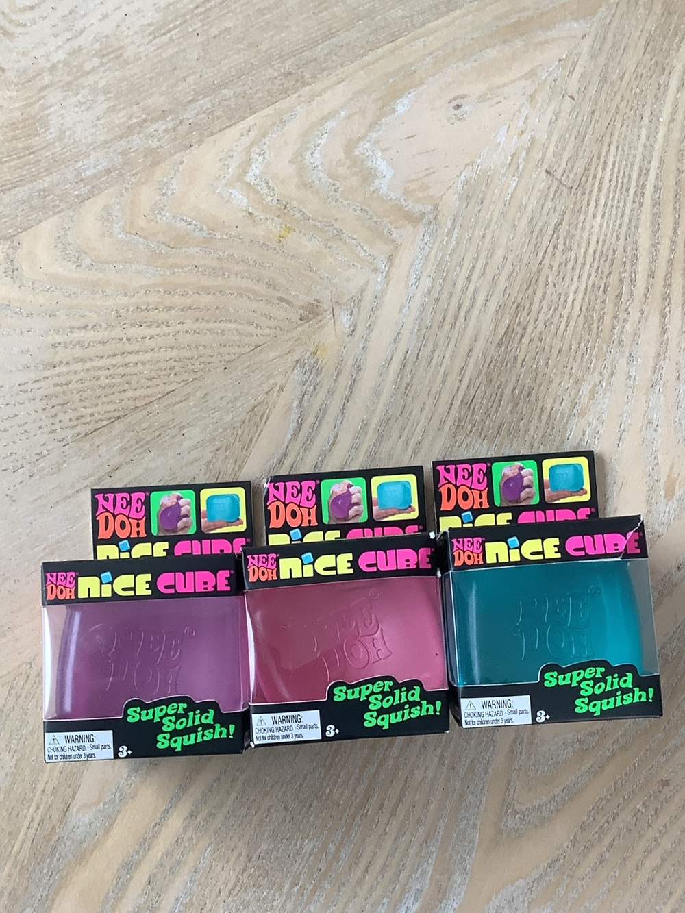 NEE DOH Nice Cube Pack - Pink, blue & purple Squish